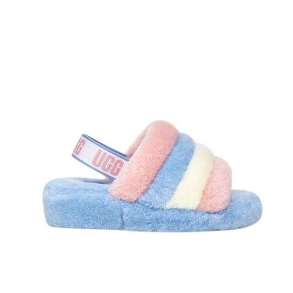Pink and blue pride fluff yea UGG slippers